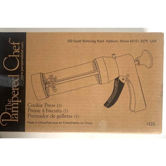 The Pampered Chef Cookie Press With 16 Discs & Recipe Cards - Picture 1 of 6